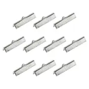 160Pcs Ribbon Crimp Clamp Ends 30mm Cord End Clasp for DIY Craft Silver White