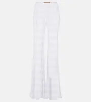 [Missoni] Missoni Zigzag lamé wide-leg pants AU 14 white