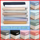 Extra Deep Fitted Sheet Ultra Soft Double/Queen/King Size Bed Sheet Cover Luxury