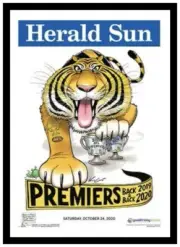 PRESALE 2020 AFL PREMIERS RICHMOND TIGERS PREMIERSHIP MARK KNIGHT WEG FRAMED