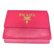 Prada Two-Toned Pink Tri-Fold Saffiano Wallet NEW