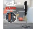 Powerlix Powerful Handheld Milk Frother with Stand Battery Operated Foam Maker F