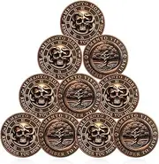 CHURYUML 10Pcs Memento Mori Memento Vivere Coin Set - Stoic Reminder Token for Daily Stoic Meditations Cool Stoicism Gifts Skull Challenge Coins Tree of Life Inspirational Gifts Courage Worry Coins