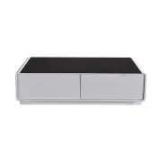 Coffee Table High Gloss Finish MDF Black & White Colour with 2 Drawers Storage
