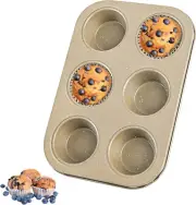Muffin Pan, Cupcake Pan Muffin Tin, 6-Cup Speckled Pattern Baking Pan, Nonstick