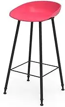 Kejing Television Bar Chair High Footstool PP Seat Living Room Cabinet Chair Restaurant Casual Anti-Slip Reinforced Table and Chair Practical (Color : Pink)