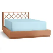 21” Extra Deep Pocket Ultra Soft Fitted Sheet with Corner Straps, Queen - Aqua