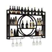 Modern Wine Storage Rack Wall Mounted With LED Light With Wine Glass Holder,I...