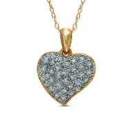 0.13 CT. T.W. Natural Diamond Heart Pendant in 10K Yellow Gold