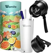 [Wamife] Portable Blender 16oz personal blender-for Portable Blender for Shakes and Smoothies,USB-C Rechargeable,Durable Stainless Steel Blades for Powerful Blending Performance,for office gym-INNOCENCE