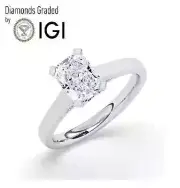 Radiant Solitaire Labgrown Diamond Engagement Ring Platinum 3.10 Ct
