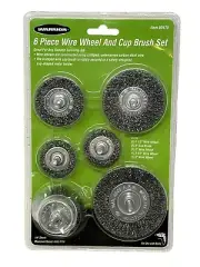 Warrior 6 piece Carbon Steel Wire Wheel & Cup Brush Set 1/4" Shank 4500 RPM New