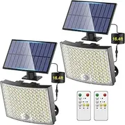 Gostarry Solar Lights Outdoor, 268 LED 2000LM Motion Sensor Outdoor Lights with Remote, IP65 Waterproof Solar Flood Lights for Outside,With5 Modes for Backyard Yard、Garage, Patio, Yard, (2 Pack)