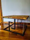 Handcrafted Coffee table, Floating Tensegrity table, Industrial solid steel/wood
