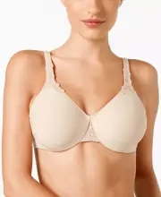 Wacoal Beige Bodysuede® Ultra Full Figure Seamless Underwire Bra 85814 Sz. 38D