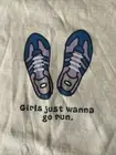 Vintage Life Is Good Women’s Large T Shirt Girls Just Wanna Go Run NEW WITH TAGS
