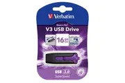 Verbatim 16GB V3 USB3.0 Violet Store'n'Go V3; Rectractable USB Storage Drive Memory Stick