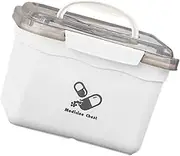 IWOWHERO 1Set Dual Layer Medicine Storage Box with Cover Multi Aid Box for Home Use Sealed and Moisture Medicine Organizer for Emergency Supplies Compact Design