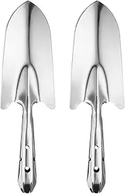 uxcell 2pcs Garden Hand Shovel 10.6" x 3.1" Stainless Steel Digging Trowel Transplanting Garden Tools for Flower Soil Digging Planting Weeding Transplanting Garden