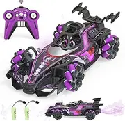 CYZAM Remote Control Drift Car, 2.4G RC Stunt Car F1 Formula High Speed Racing, 360°Spin, Spray, Music & Light, 2 Batteries, Boys Toys 6-12 Years Old Gift