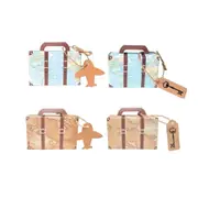 50PCS Vintage Travel Map Candy Boxes Gift Packaging Retro Luggage Design Party