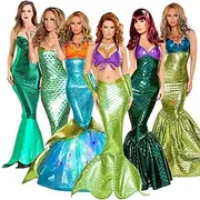 Mermaid Mermaid and Trumpet Gown Slip Cosplay Costume Halloween Dress Cosplay Costume Outfits Other Women's for Halloween Masquerade Mardi Gras Halloween Adult
