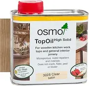 Osmo TopOil - High Solid Worktop Oil 3028, Clear Satin, 500ml - Food Safe Wood Oil for Wooden Kitchen Surfaces, Chopping Boards, & Furniture Joints - Water-Resistant Wood Treatment & Durable Finish