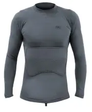 Ocean And Earth Mens Charcoal Rib Guard Padded LS Rashie
