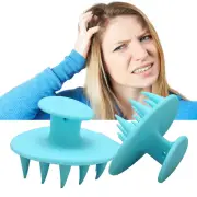 2x Blue Hair Shampoo Brush Head ScWet Dry Scalp Massager For Dandruff Remov
