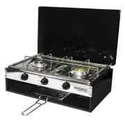 BROMIC LIDO CARAVAN 2 BURNER STOVE WITH GRILL STRUDY COOKING FLAME PROOF