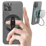 Magnetic Phone Grip for MagSafe Magnetic Cell Phone Grip Stand Finger Ring Kickstand-Black