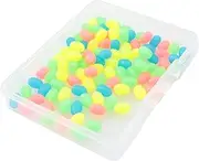 JCBIZ 100PCS Luwei Round Plastic Beads L Size 6mm Length with Packaging Box Oval Colorful Fishing Baits Fishing Tackle Accessories for Fishhooks Fishing Lines and Floats