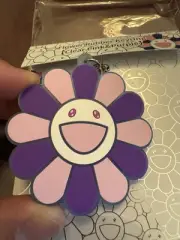 Authentic Takashi Murakami Flower Rubber Keyring Clear Pink And Purple Keychain