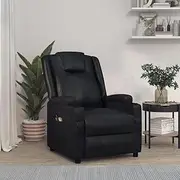 Electric Lift Recliner Chair, Massage Recliner Chair Stand up Massage Reclining Chair Black Faux Leather