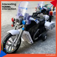 在飛比找蝦皮購物優惠-Turt返回警察摩托車玩具電子兒童巡邏摩托車帶閃爍led燈音