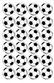 24 Soccer Ball cupcake Toppers, Icing sheets, cake toppers