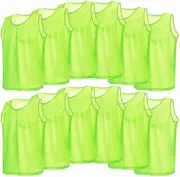 12 Pack Mesh Scrimmage Training Vests Football Vest Breathable Adults Jerseys Bibs for Volleyball Soccer Basketball (Green)