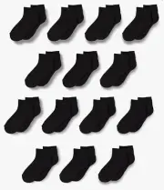Amazon Essentials Unisex Kids and Toddlers' Cotton Ankle Socks, 14 Pairs