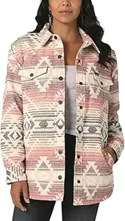 [Wrangler] Women's Retro Jacquard Southwestern Print Shacket Multi