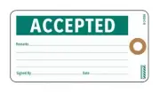 ACCEPTED Merchandise Tag, 3" x 5-3/4", White Cardstock, Reinforced Hole - Pk/ 25