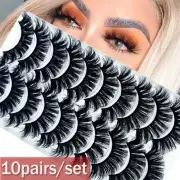 Wispy Flared False Eyelashes Lash Extension Crisscross 5D Faux Mink Hair
