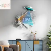 在飛比找樂天市場購物網優惠-創意亞克力電子掛鐘 現代時尚裝飾壁鐘 靜音時鐘 UFO造型壁