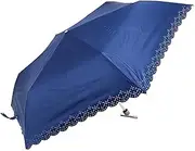[ローズ産業] Rose Sangyo 61559502 Florence Skelly Mini Folding Umbrella, Heat Cut, Navy, 21.7 inches (55 cm) for Rain or Sun