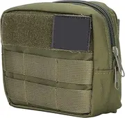 Dog Vest Bag, Waterproof Hand Free Dog Saddle Bag Backpack, Dog Backpack Harness Dog Hiking Backpack for Medium Large Dogs Training Hiking Camping Long Walks (Zipper Bag-Military