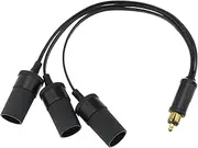 EMSea 1 to 3 Socket Splitter Cigarette Lighter Adapter Cigarette Lighter Socket DIN Cigarette Lighter Compatible with BMW Female Socket Plug Accessories