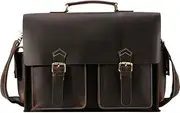 [HAMKVBPR] Mens Briefcase Men Laptop Shoulder Leather Messenger Bag Computer Briefcase Notebook Vintage Satchel Design School Work Travel Messenger Bag for Work Business
