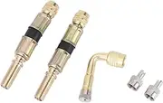 X AUTOHAUX 1Set 90 Degrees Copper Tire Valve Extension with Flexible Plastic 75mm Tire Valve Stem Extension for Car Motorcycle RV Truck Bike