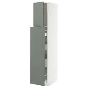 METOD / MAXIMERA hc w p-o func 1dr/4drw, white/Nickebo matt grey-green, 40x60x200 cm