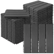 MYFAMIREA 36 Pcs Plastic Interlocking Deck Tiles 12" x 12" Patio Floor Deckin...