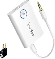 Lavales Bluetooth 5.3 Transmitter Receiver for TV to 2 Wireless Headphones, 3.5mm AUX Jack Bluetooth Audio Adapter for Airplane, aptX Low Latency for Speaker/Phone/Tablet/PC/Gym (White)